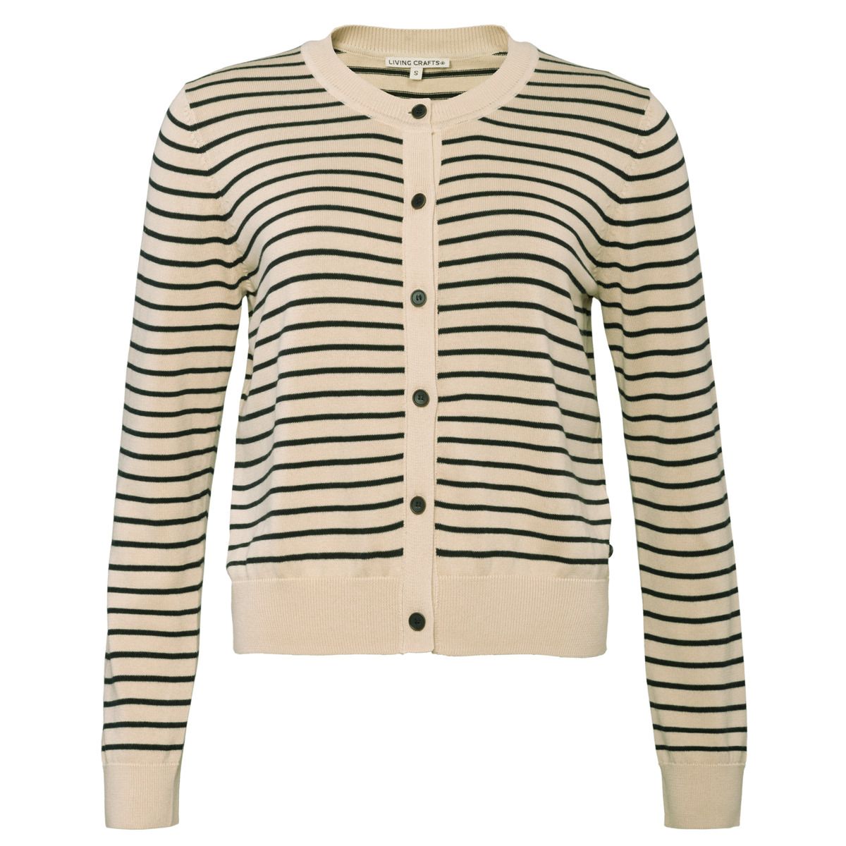 Gestreifte Strickjacke aus Bio-Baumwolle