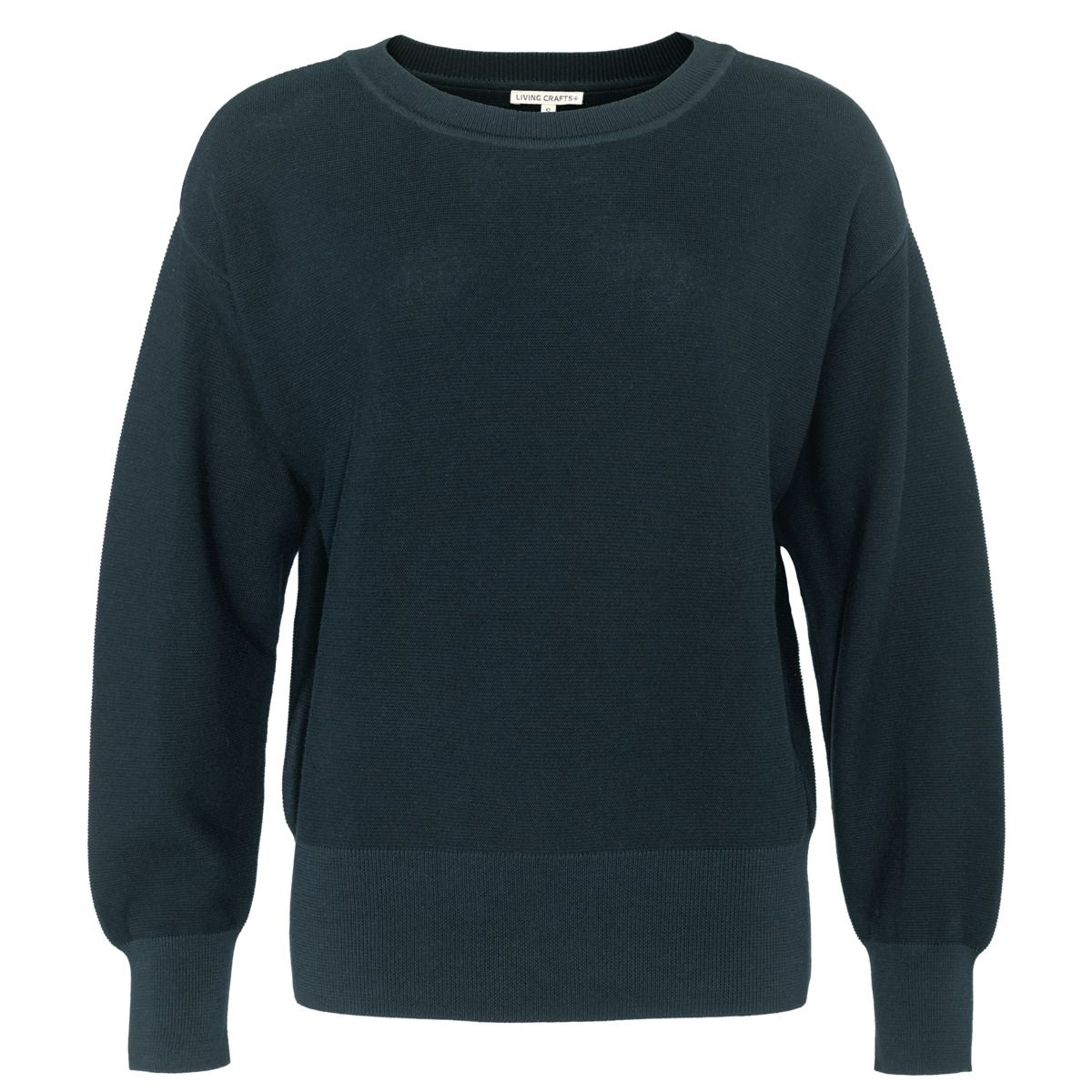 Stricktop mit Stehkragen und halblangen Ärmeln