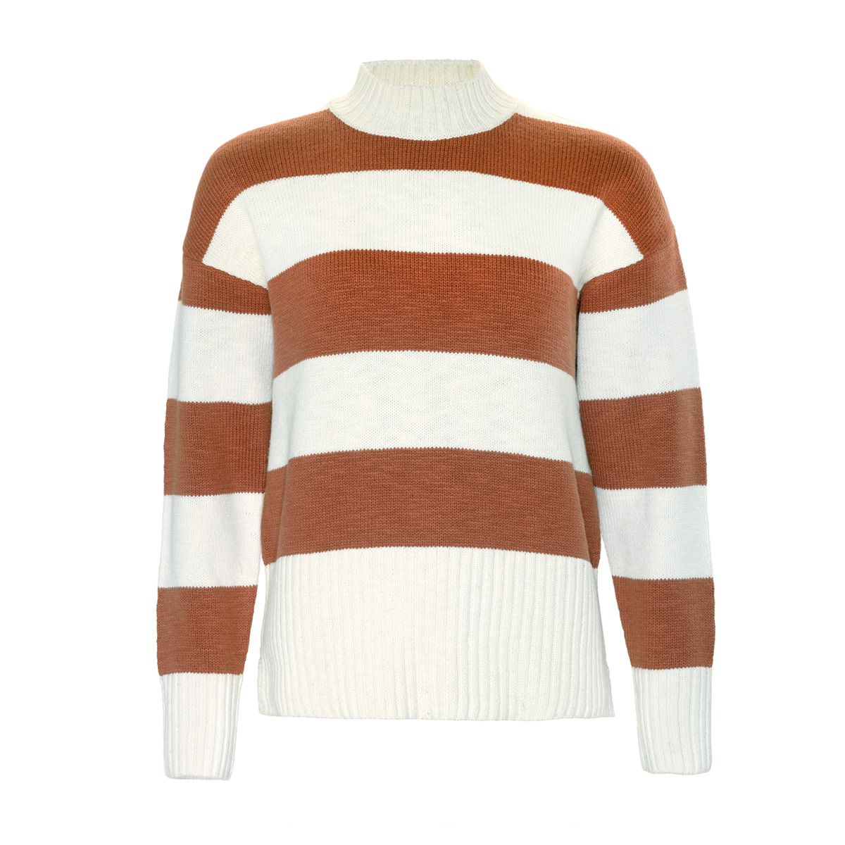 Gestreifter Strickpullover aus Bio-Baumwolle