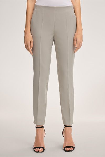 Marc Cain Greige Crêpe Anzughose mit Bügelfalten