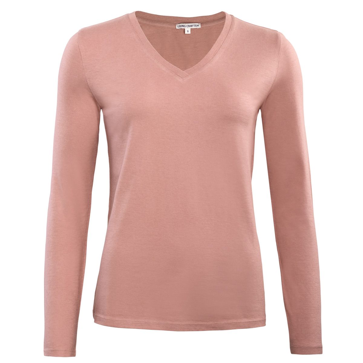 Klassisches Langarmshirt mit V-Ausschnitt