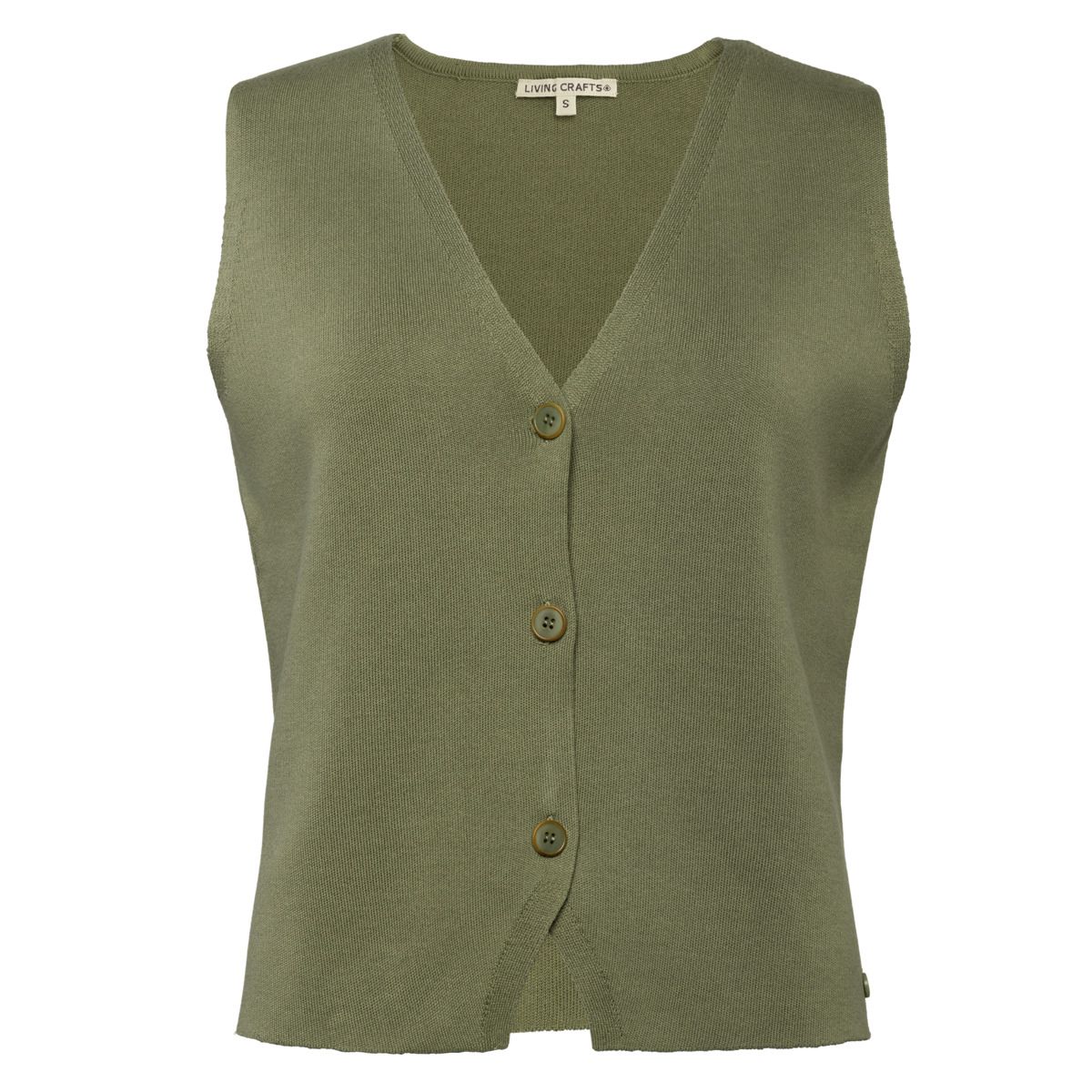 Strickweste aus Bio-Baumwolle mit Knopfleiste