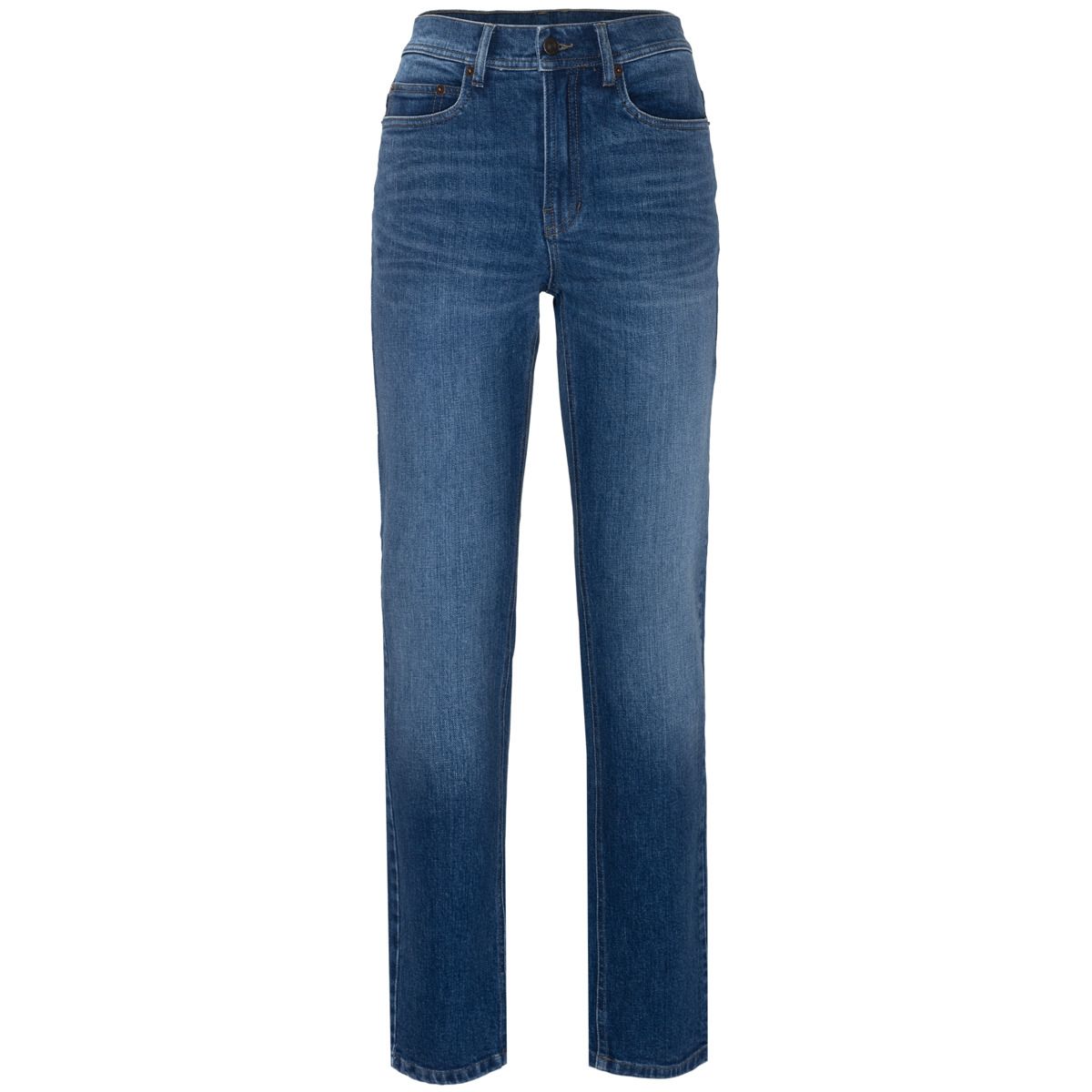 Klassische, hochtaillierte Jeans mit geradem Bein