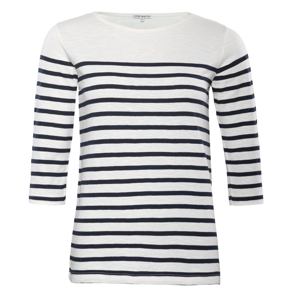 Gestreiftes Breton Baumwoll Langarmshirt