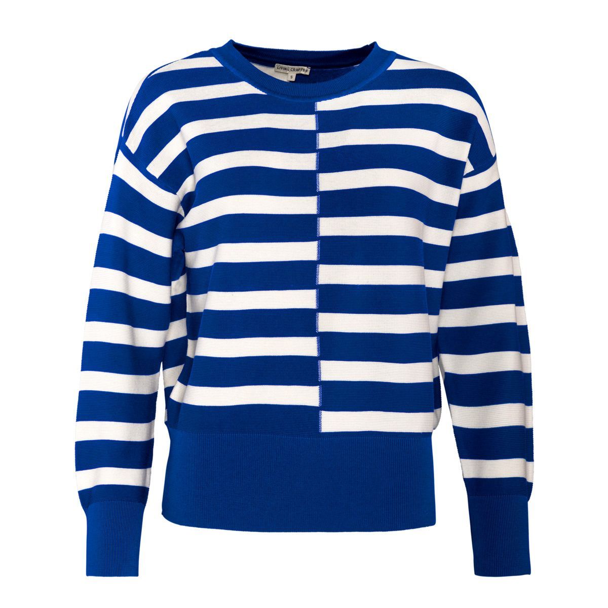 Gestreifter Strickpullover aus Bio-Baumwolle