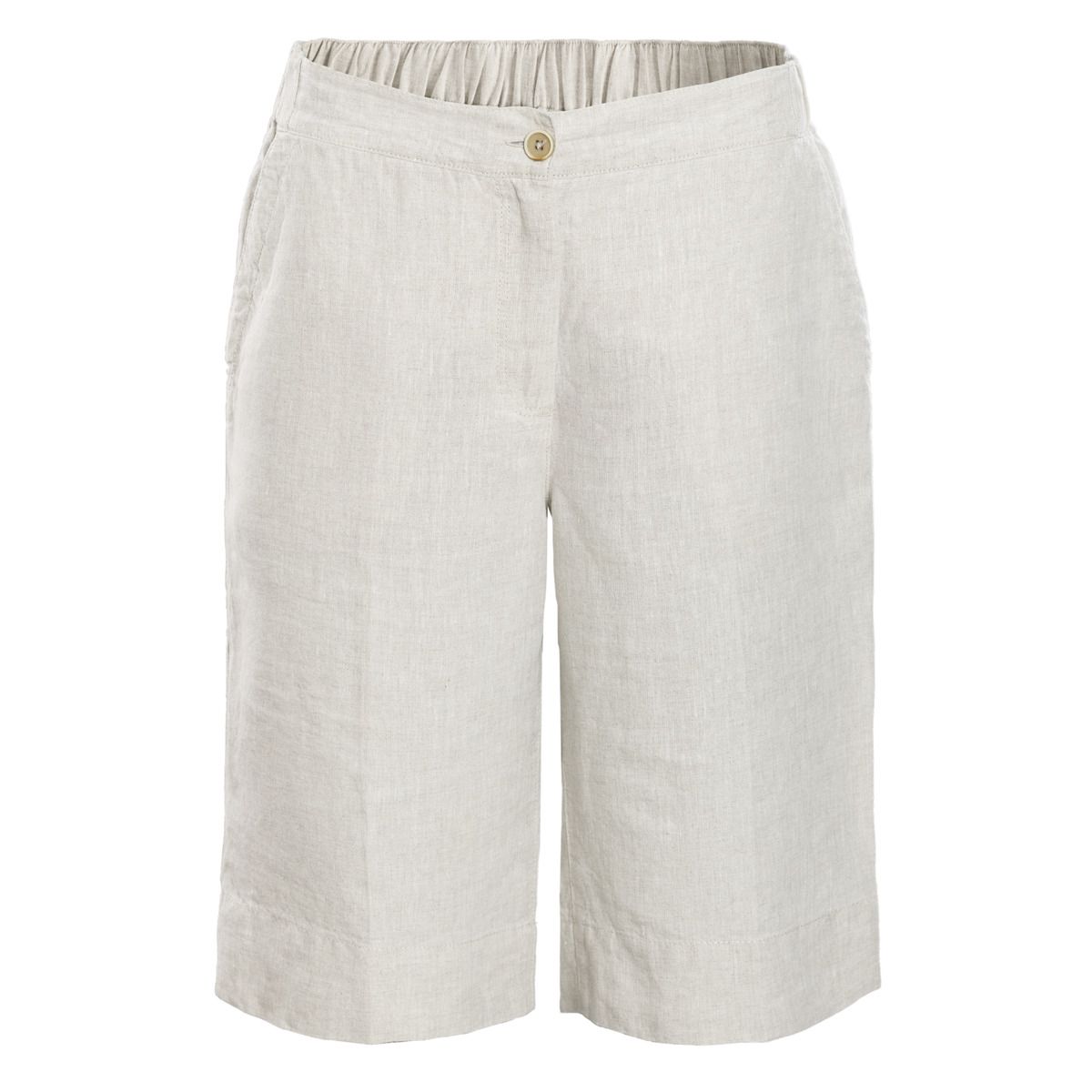 Lässige High-Waist Leinen-Bermudas