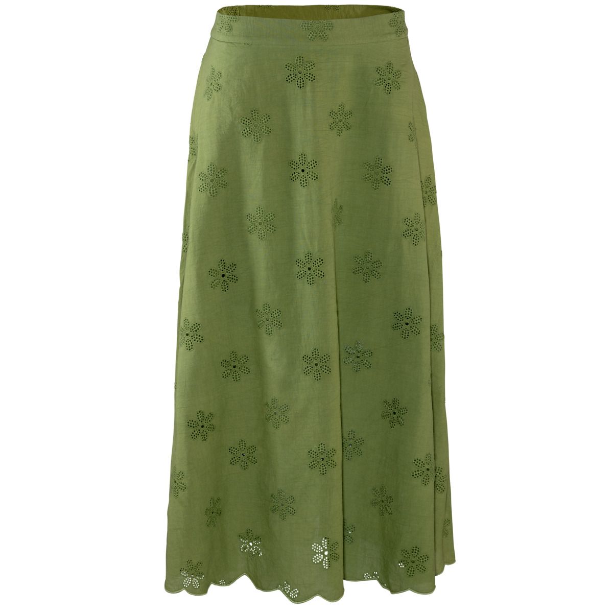 Gestickter A-Linien-Maxirock mit Blumenmuster