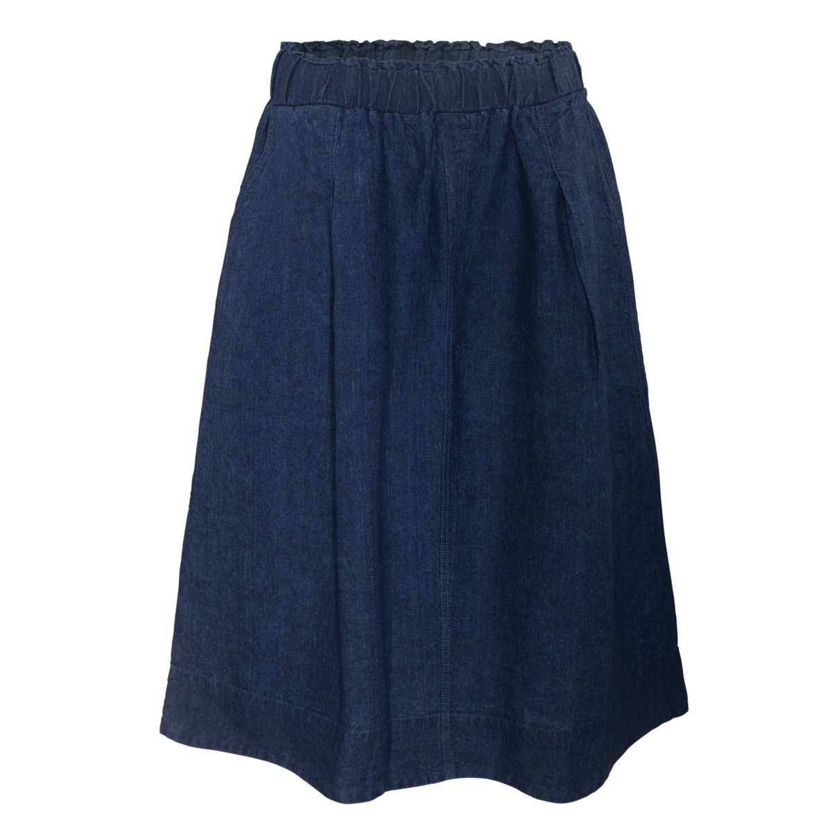 Midi-Rock aus Denim mit Gummibund