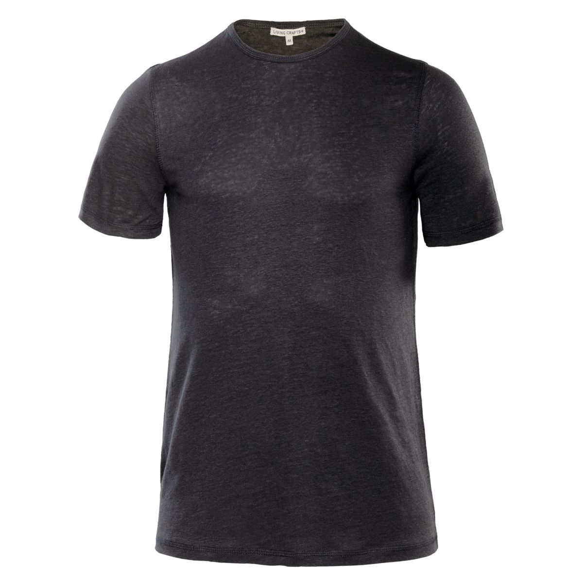 Locker geschnittenes Leinen T-Shirt mit Rundhalsausschnitt