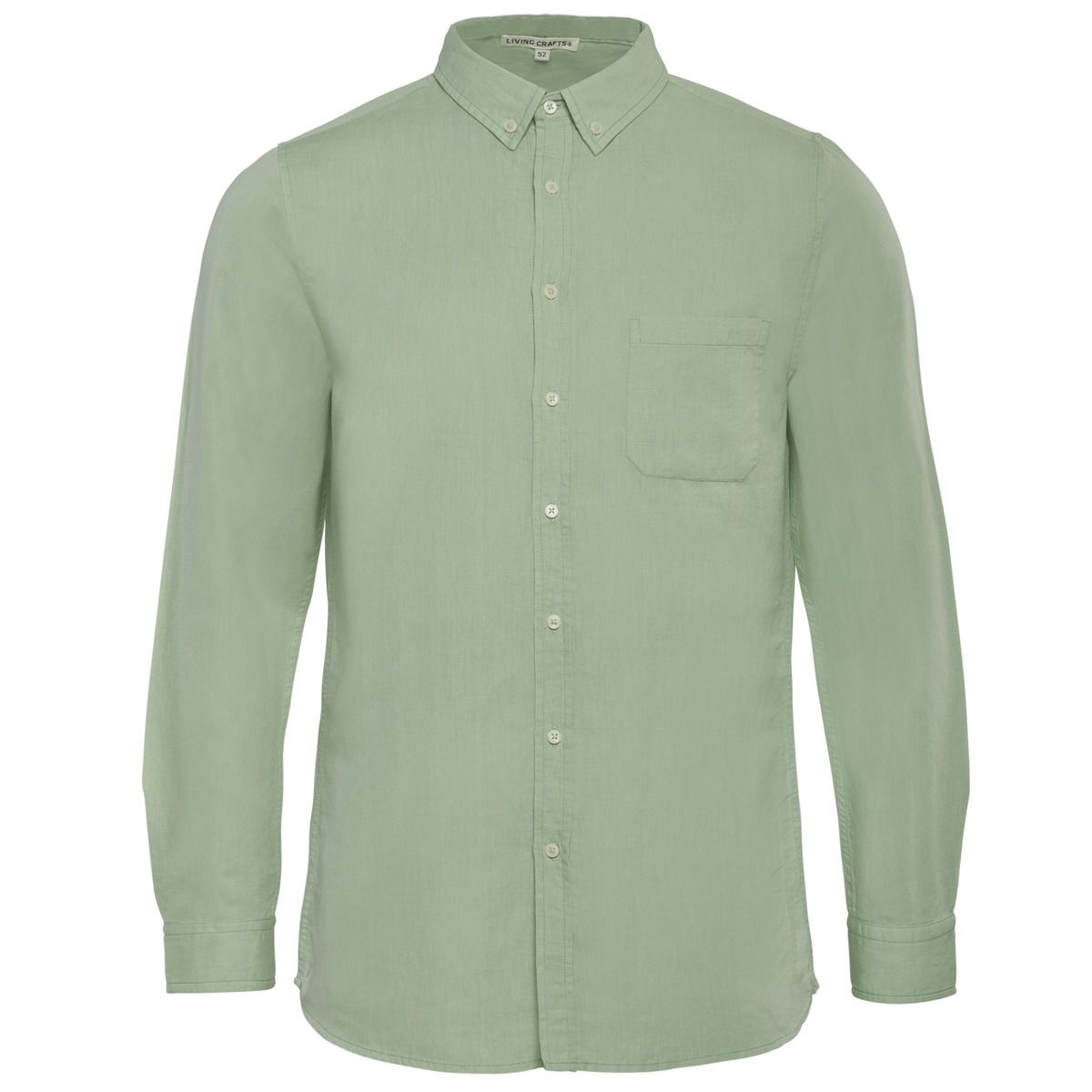 Locker geschnittenes Leinenmischgewebe Langarmhemd