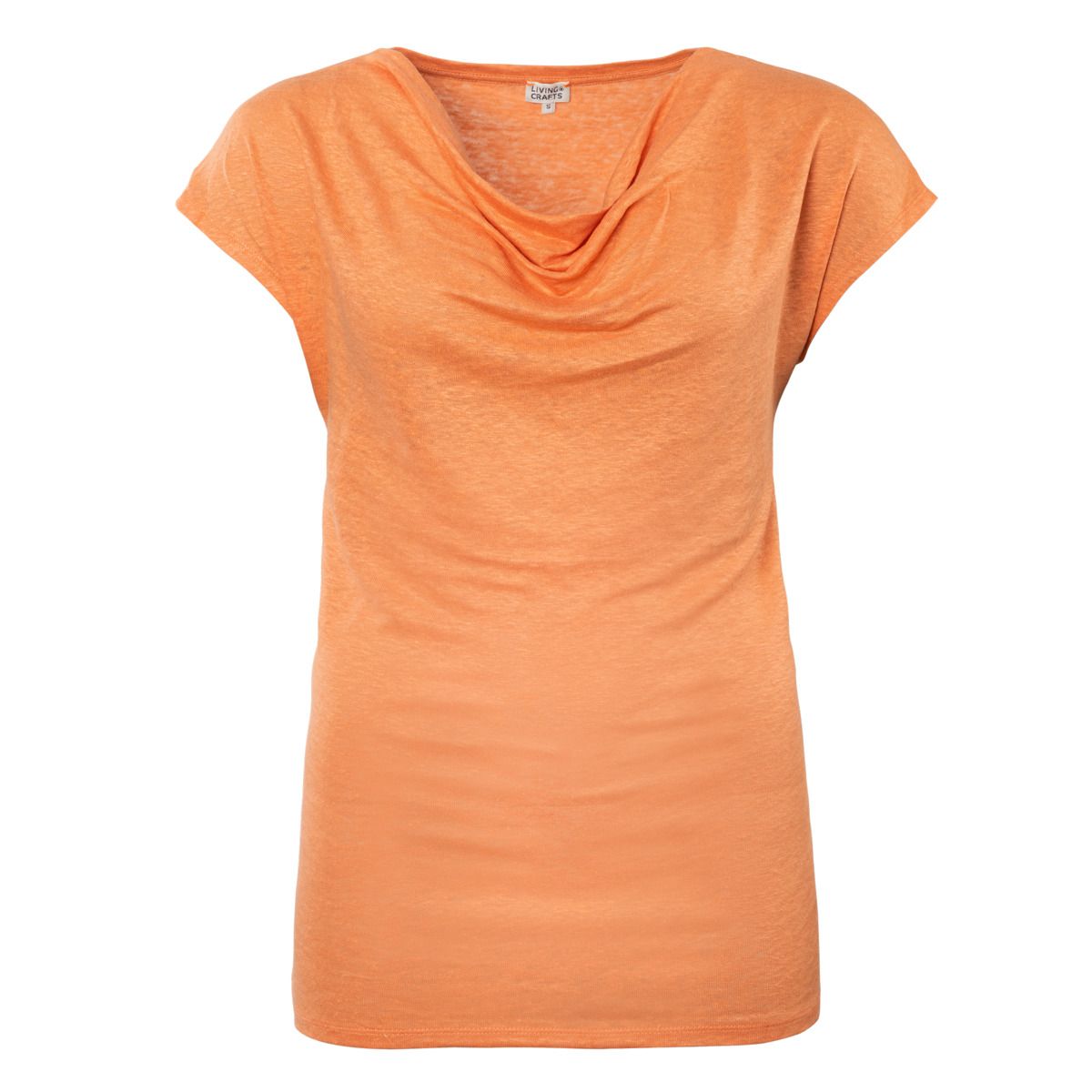 Elegantes Leinen-Top mit Wasserfallausschnitt