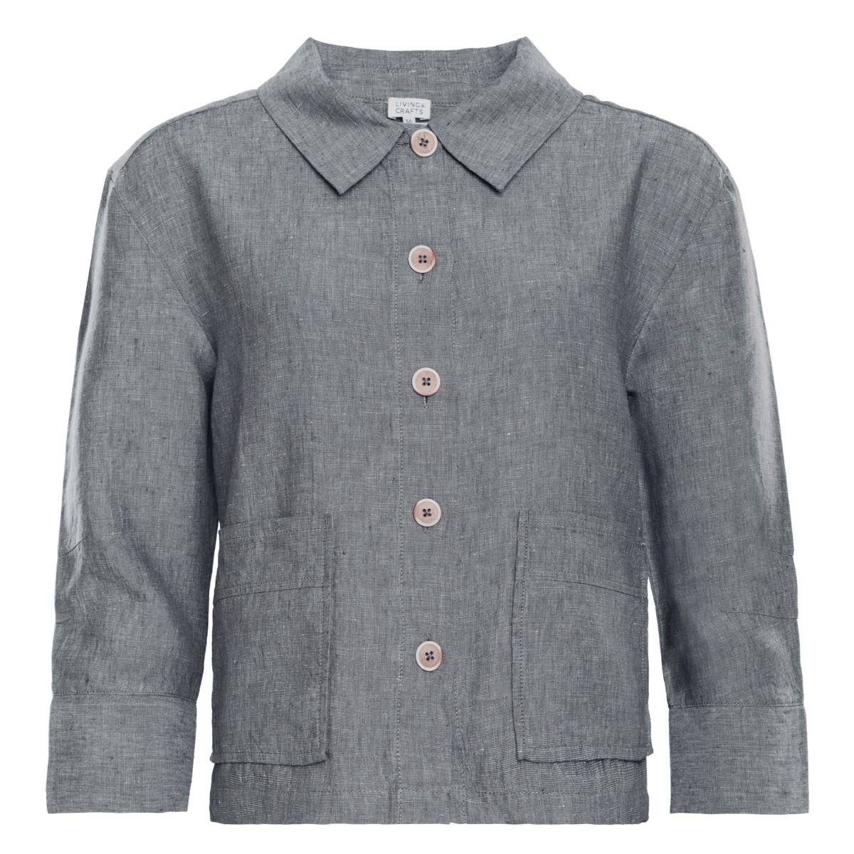 Klassische Leinenjacke mit Knopfleiste