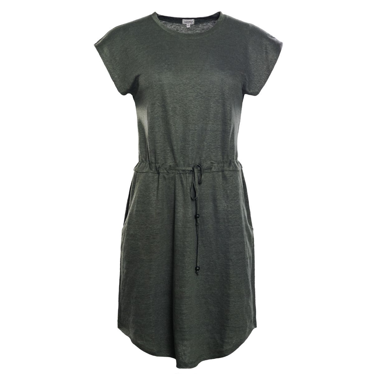 Lässiges Leinenkleid mit Kordelzug in der Taille