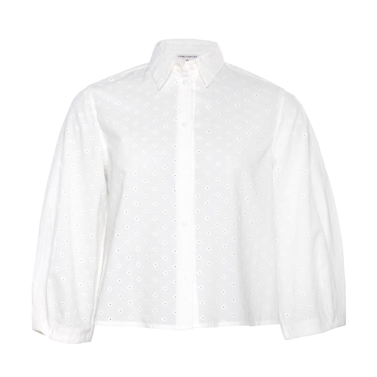 Ösenbestickte Bluse aus Bio-Baumwolle