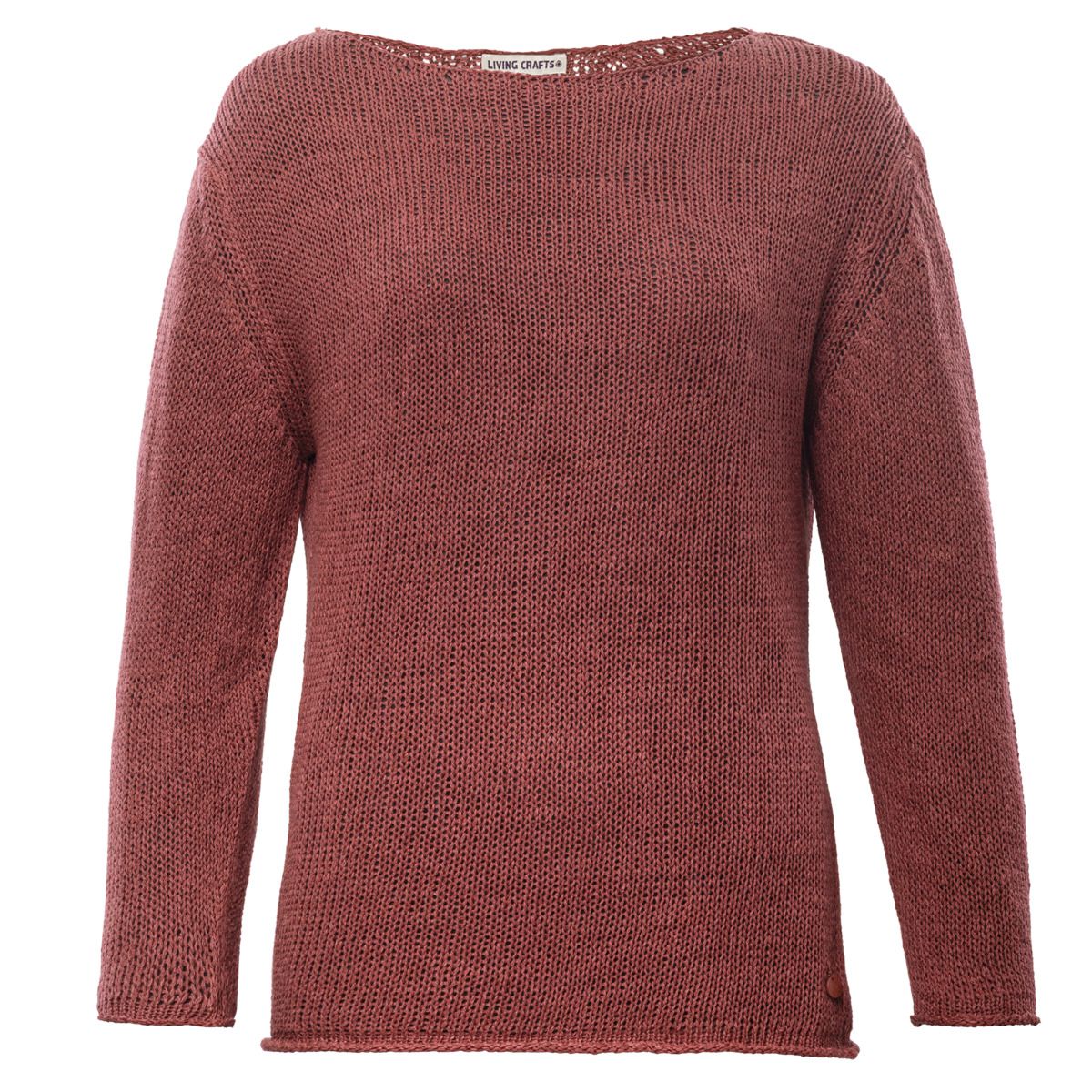 Lockerer Leinenpullover aus Bändchengarn