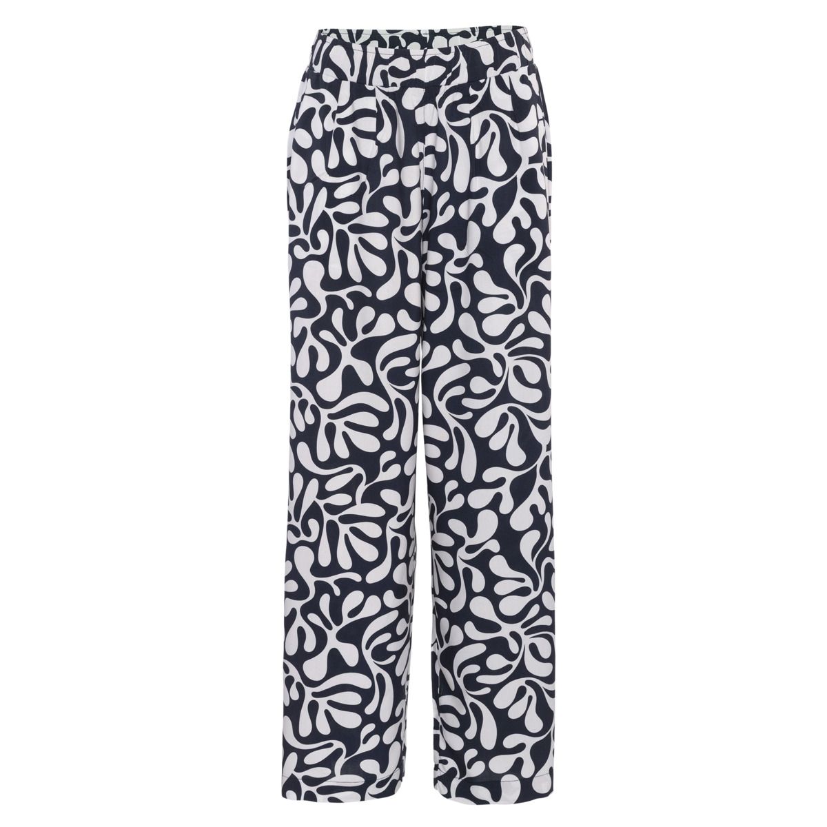 Gemusterte Palazzo-Hose mit weitem Bein