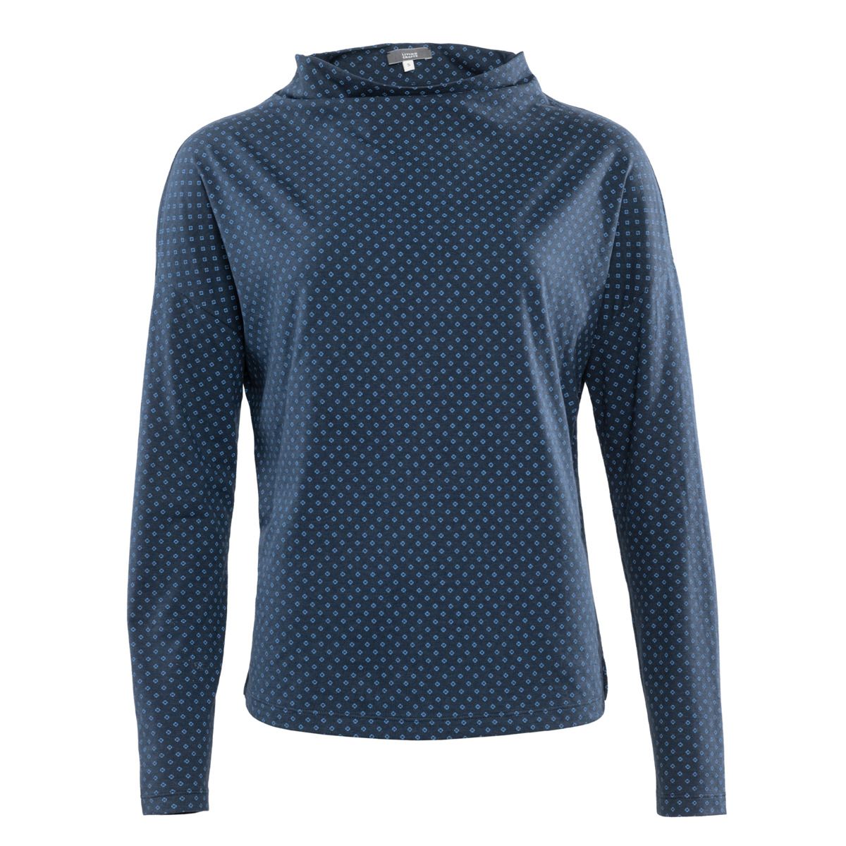 Langarmshirt mit Muster und Trichterkragen