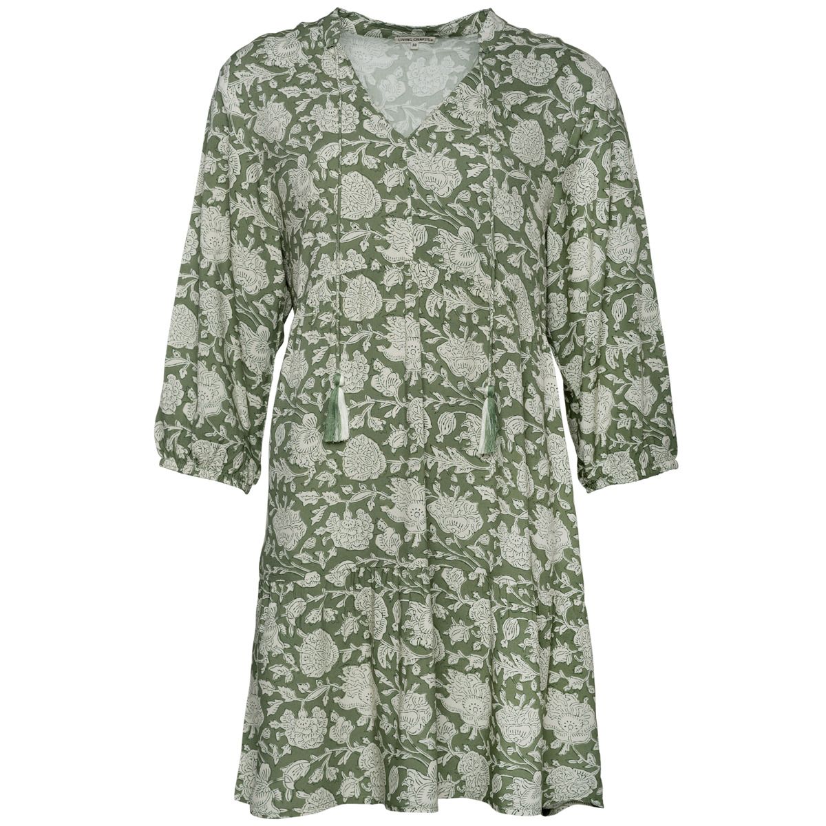 Geblümtes Stufenkleid mit Bindebändern