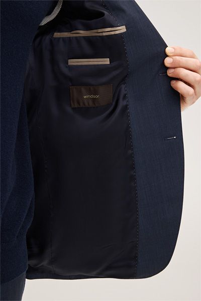 Windsor Marineblauer Wollanzug Sera-Sole Melange Zweiteiler Modern Fit