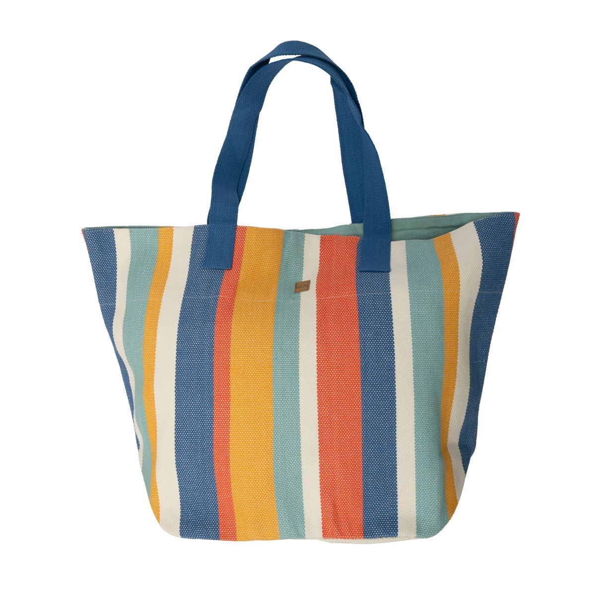 Gestreifte Bio-Baumwoll-Shopper-Tasche