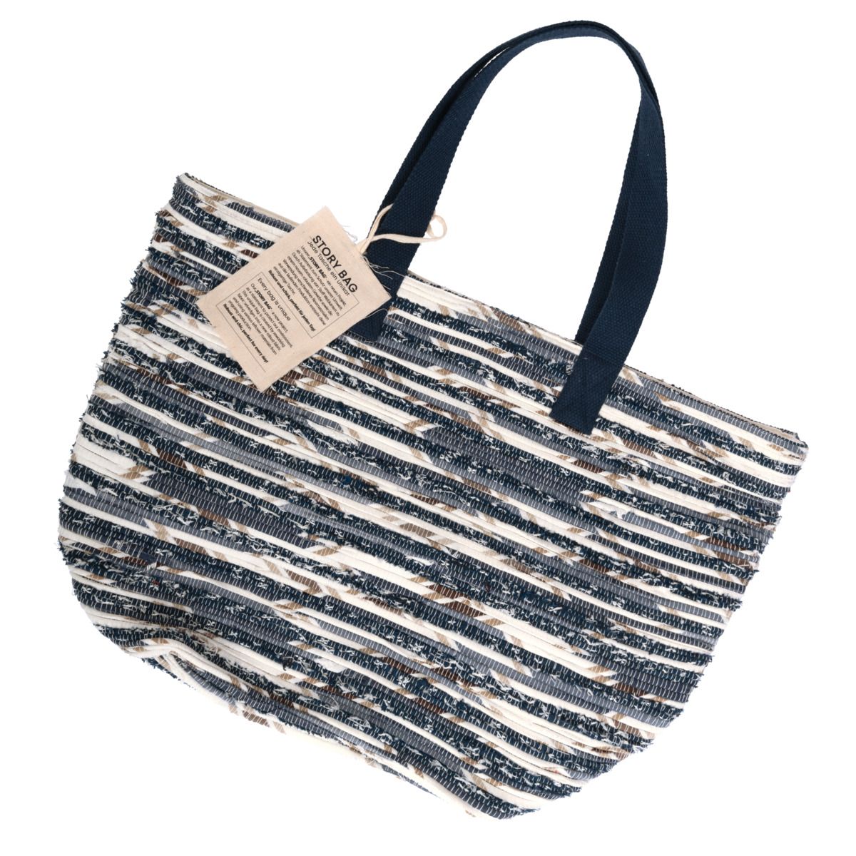 Gestreifte Shopper-Tasche aus recyceltem Stoff
