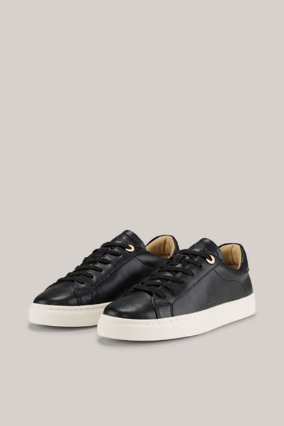 Joop! Tinta Coralie Schwarze Leder-Sneakers mit weißer Sohle Unisex
