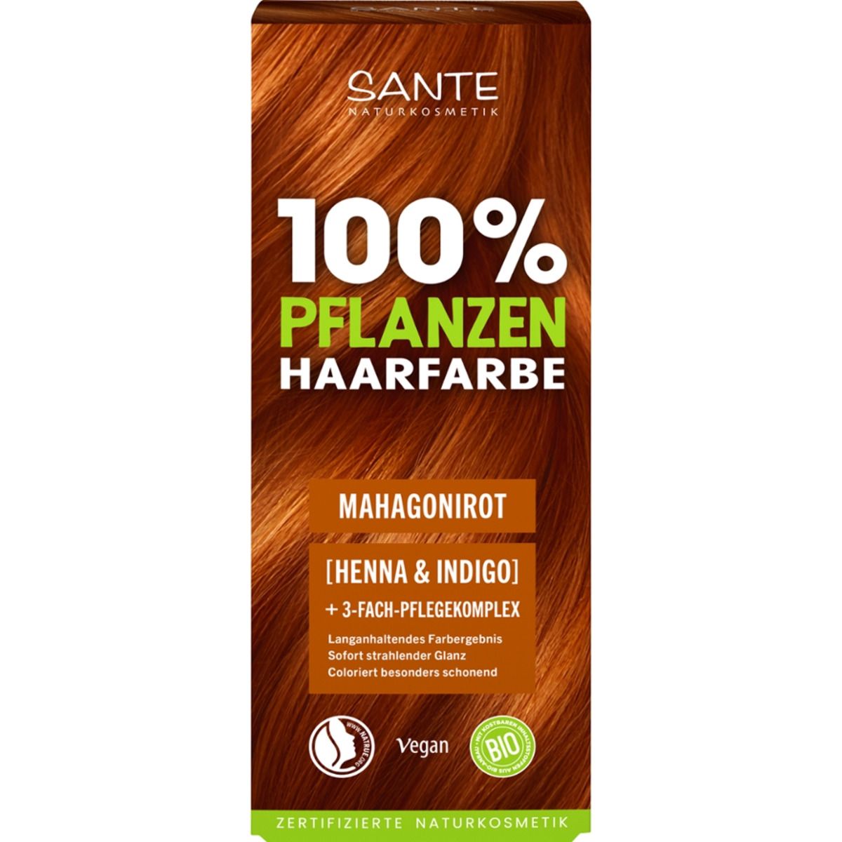 Mahagonirote pflanzliche Haarfarbe