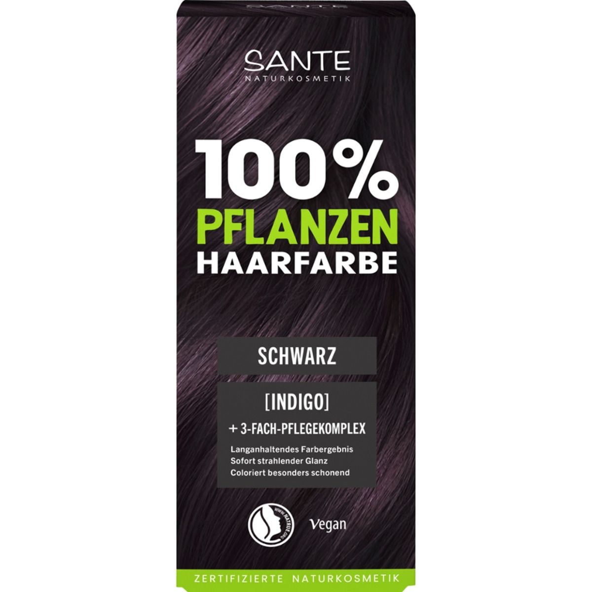 Permanente Kräuterhaarfarbe Schwarz Indigo