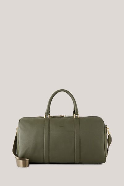 Nappaleder Weekender Olivgrüne Reisetasche mit Schultergurt