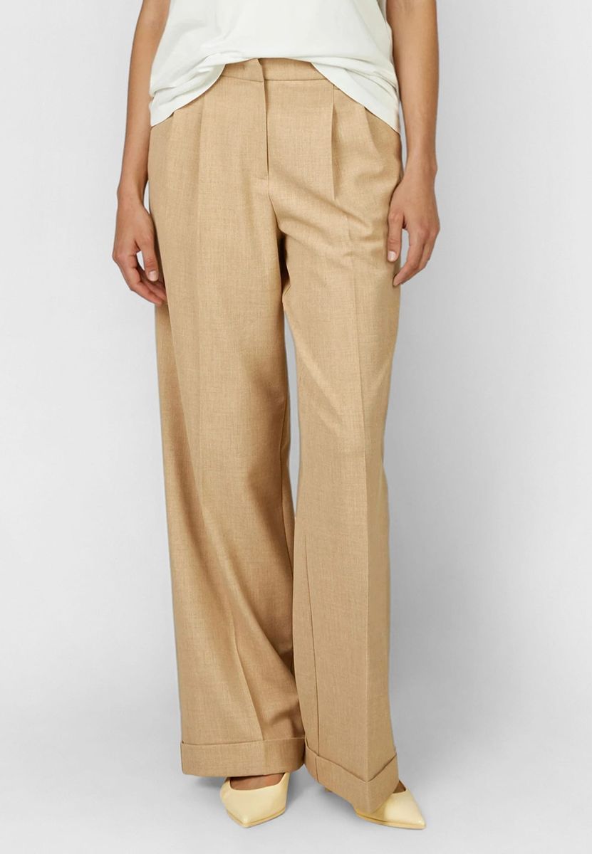 Bundfaltenhose mit Aufschlag