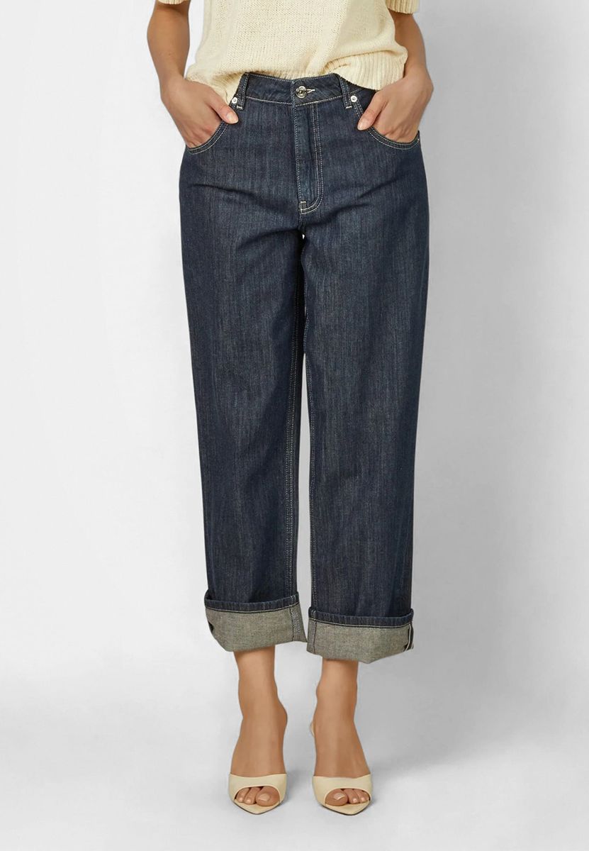 Loose Fit Jeans mit Aufschlag