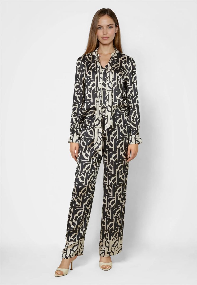 Pyjamahose mit grafischem Print