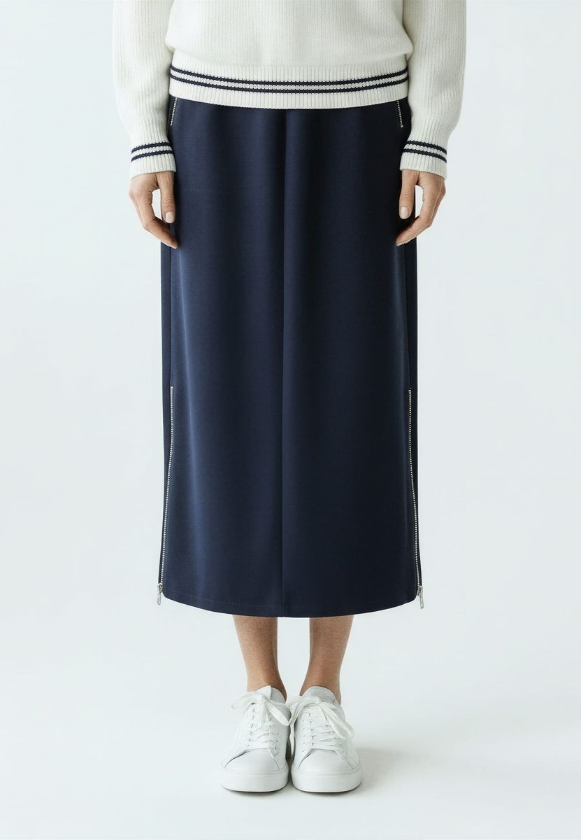 Rock mit sportiven Zipper-Details