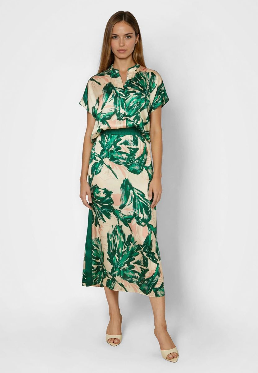 Rock mit grünem Print