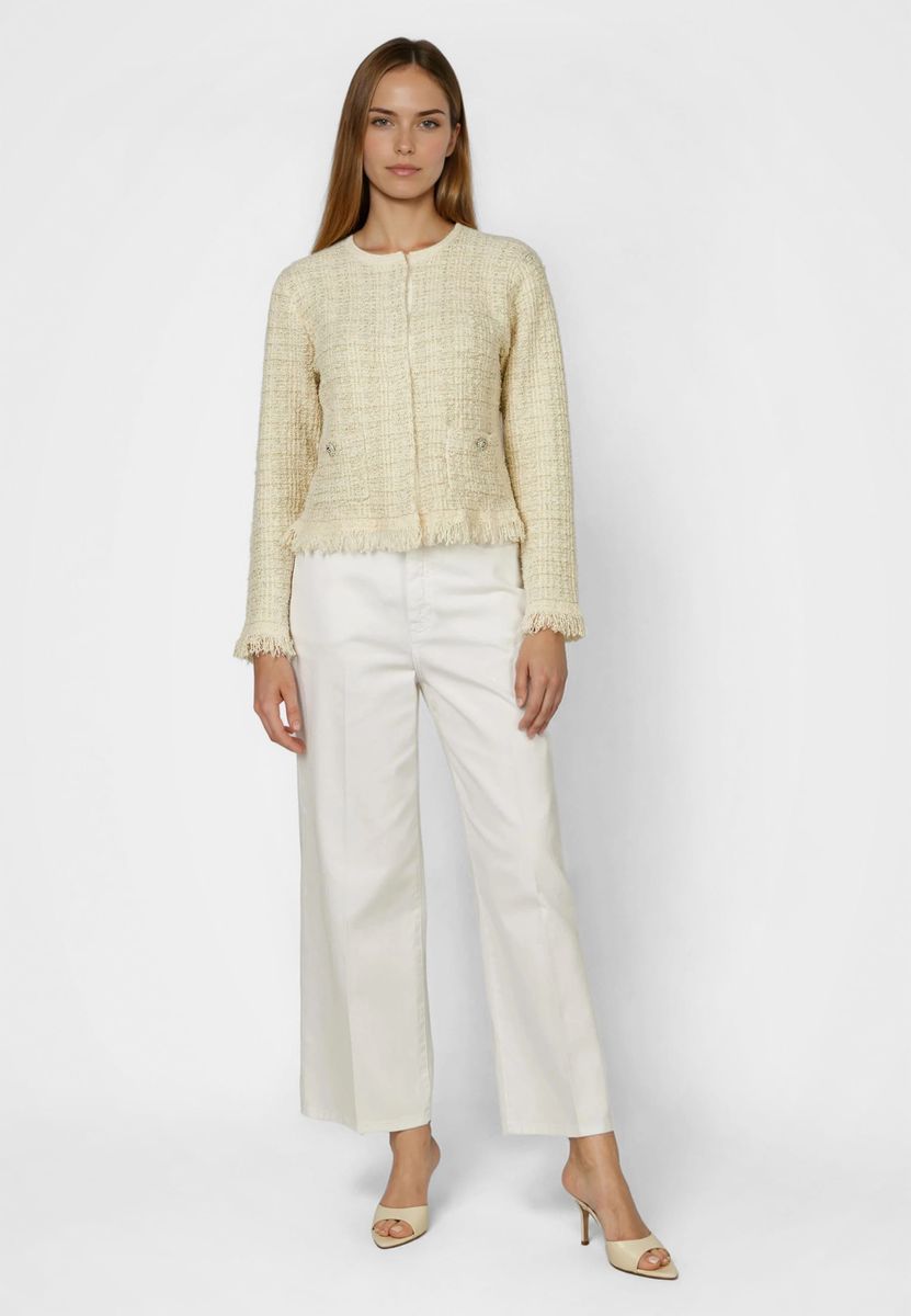 Bouclé-Strickjacke