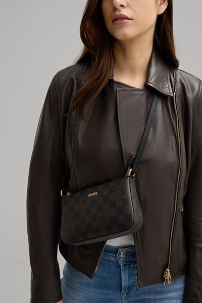 JOOP! Cortina Piazza Eunike dunkelbraune karierte Schultertasche