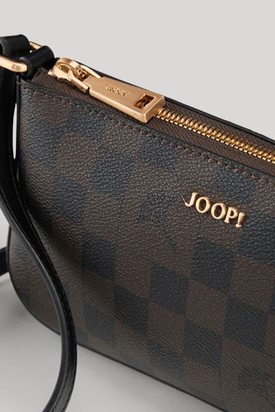 JOOP! Cortina Piazza Eunike dunkelbraune karierte Schultertasche