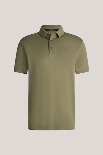 Baumwoll-Polo Floro in Olivgrün, kurze Ärmel
