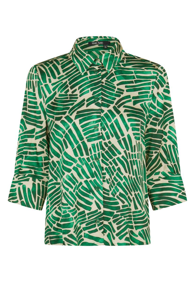 Bluse mit grünem Print