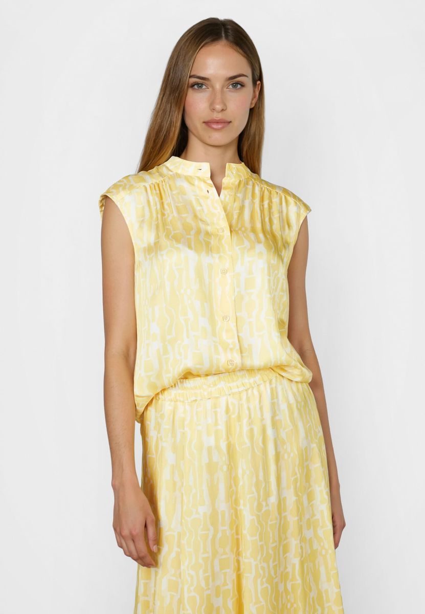 Blusentop mit gelbem Print