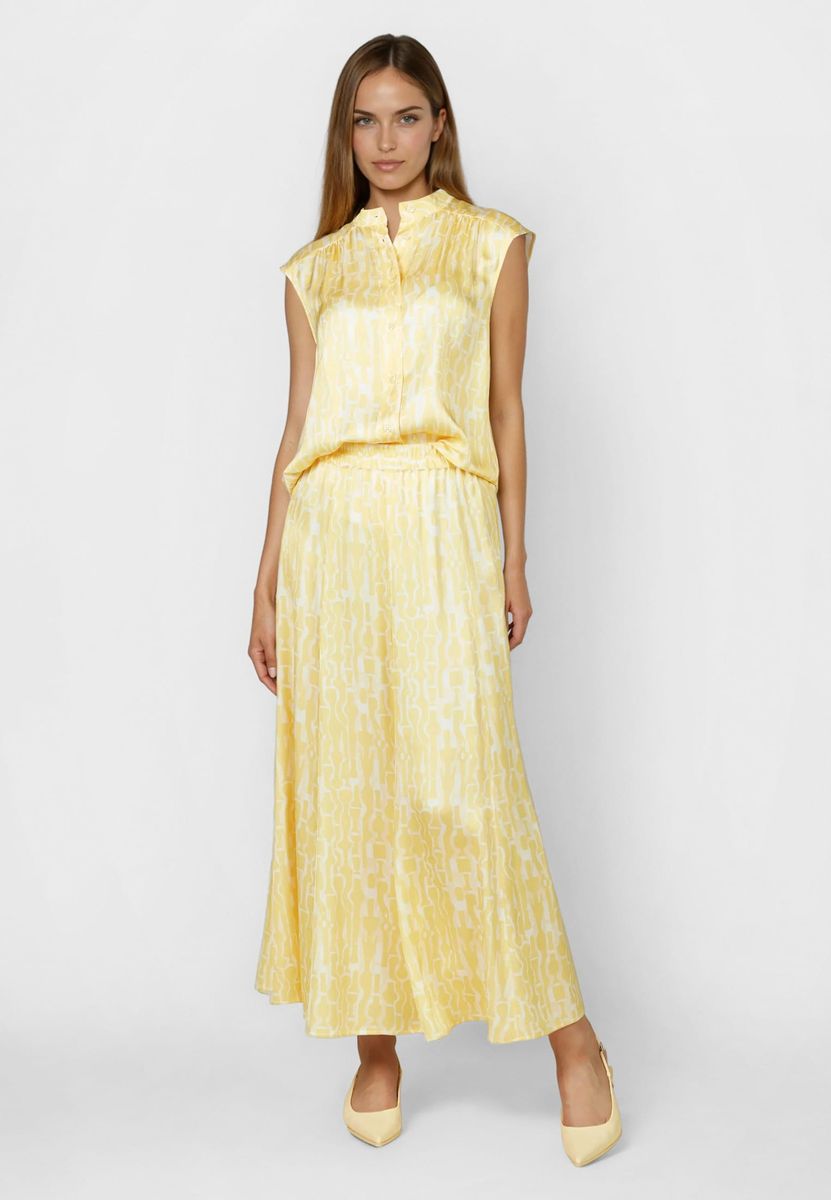 Blusentop mit gelbem Print