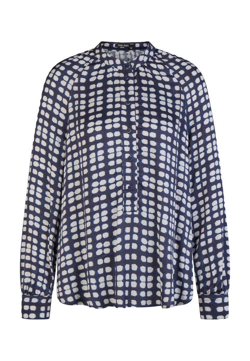 Raglanbluse mit abstraktem Punktedruck