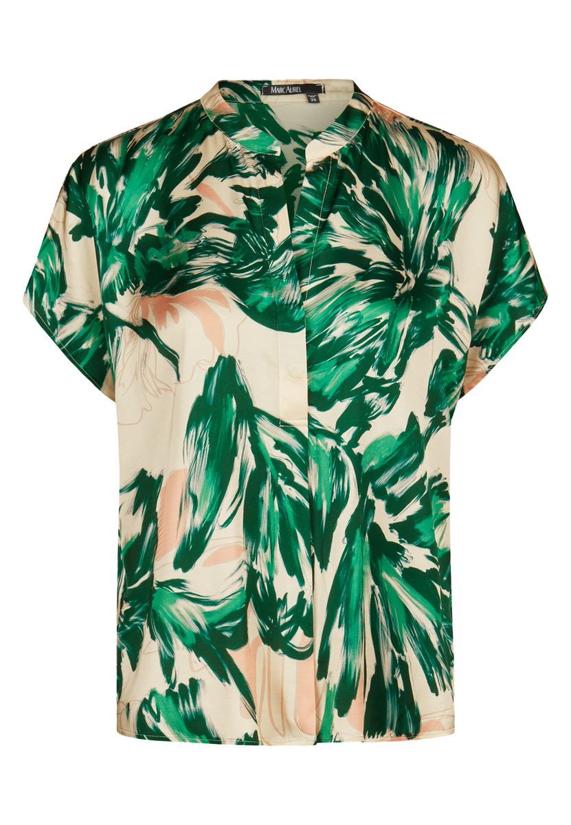 Bluse mit grünem Print