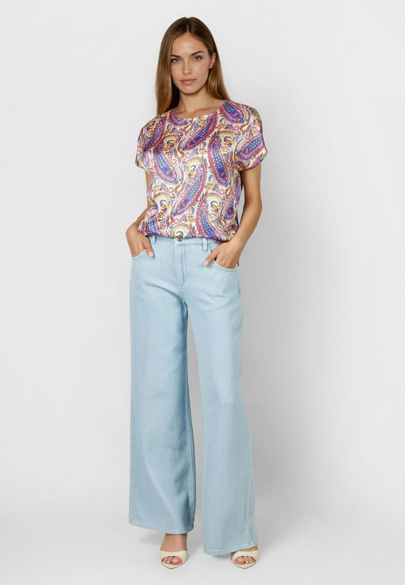 Blusentop mit Paisleyprint