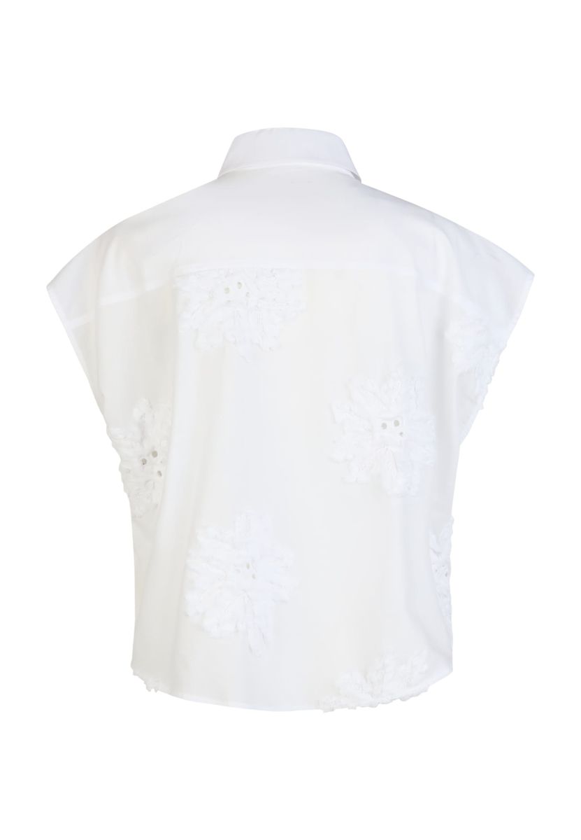 Bestickte Hemdbluse ohne Arm