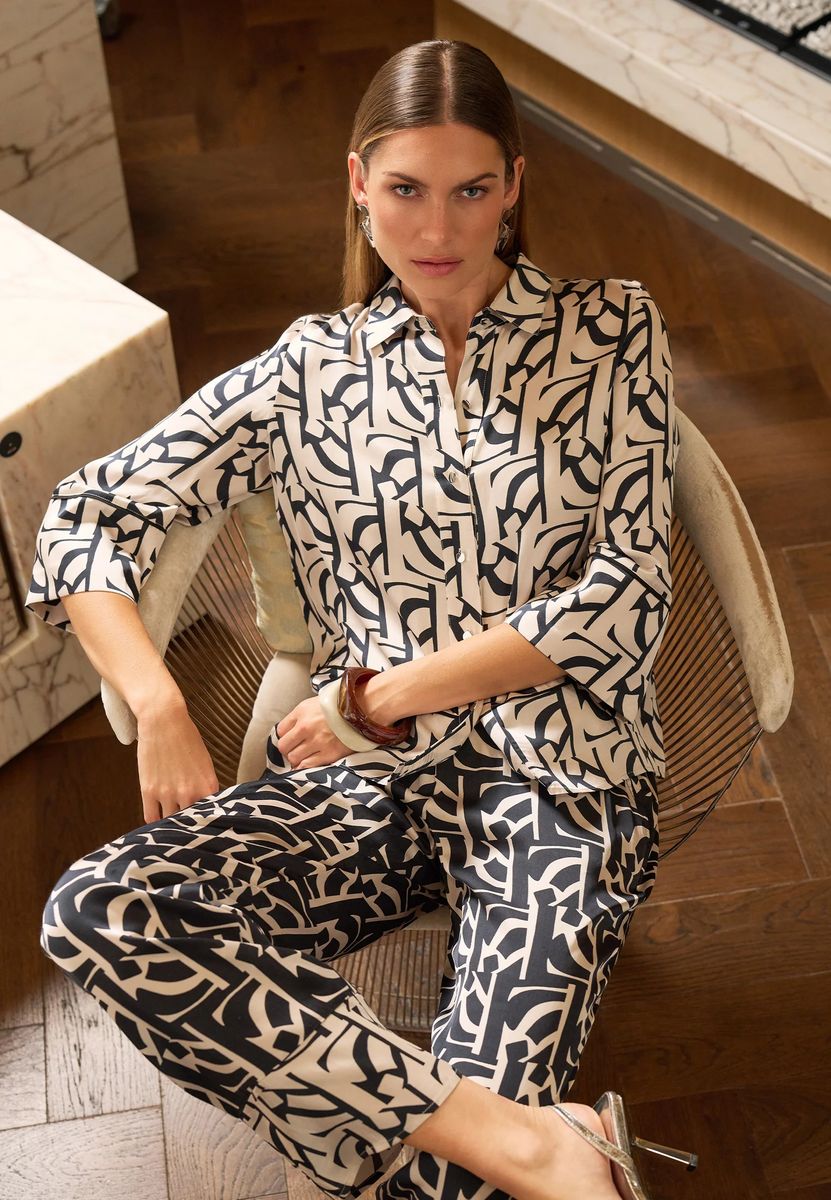 Bluse mit grafischem Print