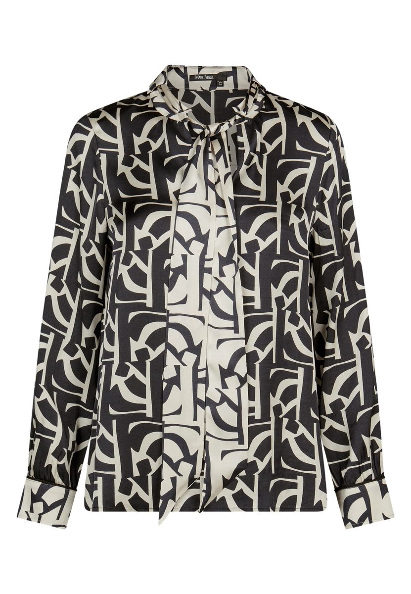 Schluppenbluse mit grafischem Print