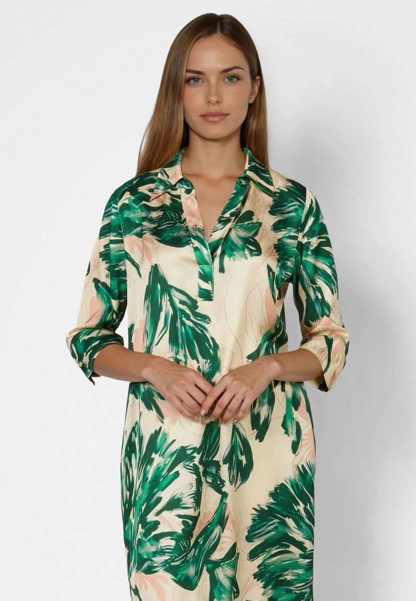 Kleid mit grünem Print