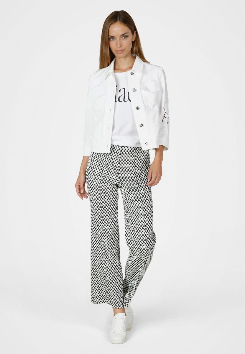 Jeansjacke mit Lochstockerei