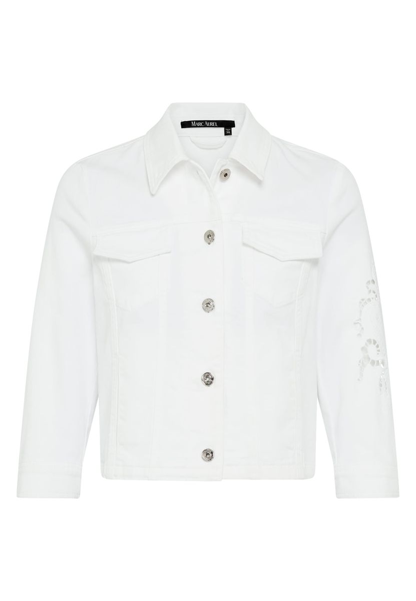 Jeansjacke mit Lochstockerei